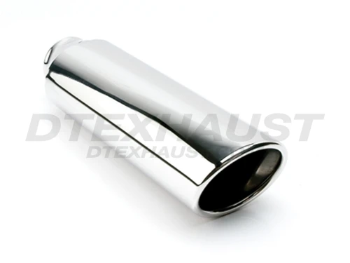 Stainless Steel 3.75" Oval Round Double Wall Tip 2.25" In 3.25" Out 16" Long