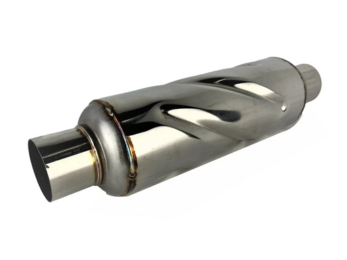 Netami Stainless Steel 2.25" Turbo Exhaust Resonator - Twister Resonator