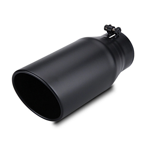 Black Powder Coat Rolled Angle Bolt on Diesel Tip 4" Inlet 8" Outlet 15" Long