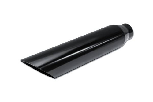 Black Powder Coat Exhaust Tip Angle Cut - 2.5" Inlet 3.5" Outlet 18" Long