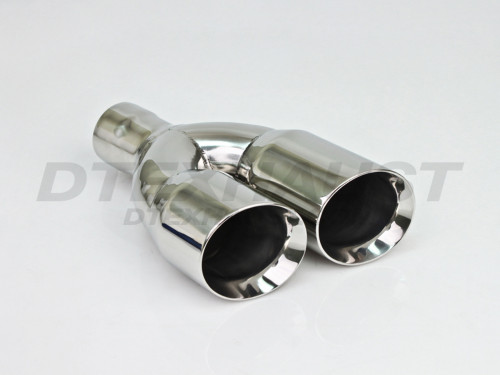 Stainless Steel Dual 3" Double Wall Sideway Tip 2.25" In 6.25"x3" Out 9.5"Long