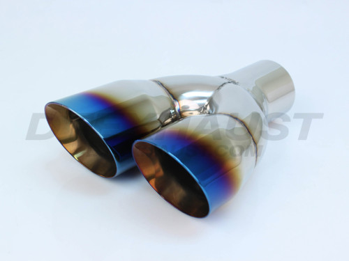 Blue Flame Dual 3" Double Wall Angle Passenger Side 2.25" In 6.25" Out