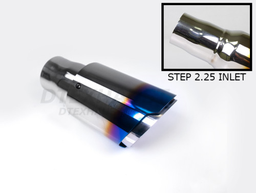 Blue Flame 3.5" Double Layer Angle Exhaust Tip 2.25" In 3.5" Out 7.75" Long