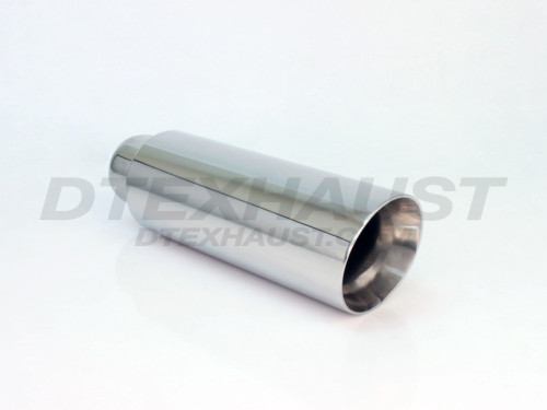 Stainless Steel 3.5" Slanted Double Wall Open Case Tip 2.5" In 3.5" Out 12" Long
