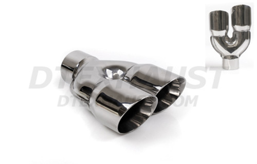 Dual 3" Double Wall W/ Y Stamp Passenger Side 2.5" In 6.25" Out 9.5"Long