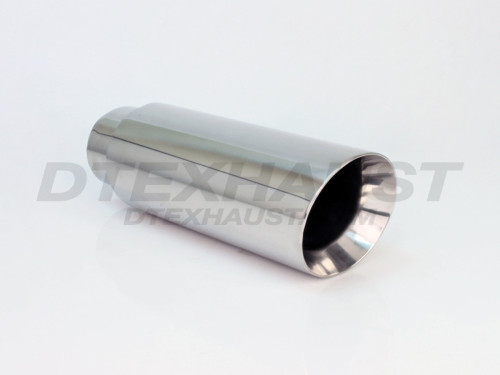 Stainless Steel 4" Slanted Double Wall Open Case Tip 2.5" In 4" Out 12" Long