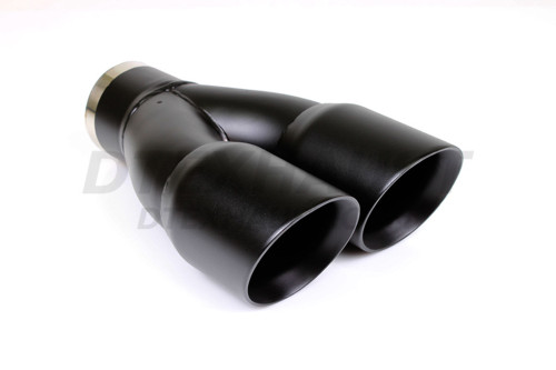 Black Powder Coat Dual 3" Double Wall Angle Parallel 2.5" In 6.25" Out 9.5" Long