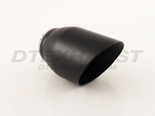 Black Powder Coat 4" Double Wall Angle Tip 2.5" In 4" Out 6" Long