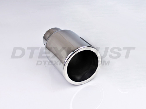 Stainless Steel 4" Double Wall Straight Exhaust Tip 2.5" In 4" Out 7.25"Long