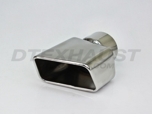Stainless Steel Single Wall Square Rolled Slant Passenger Side 2.5" In 5x3" Out