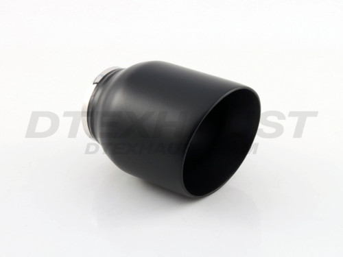 Black Powder Coat Double Wall Angle Tip 2.5" In 4" Out 5.25" Long