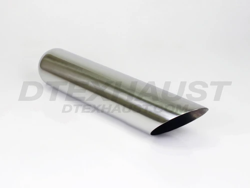 Stainless Steel 4" Angle Cut Exhaust Tip 2.5" In 4" Out 18" Long