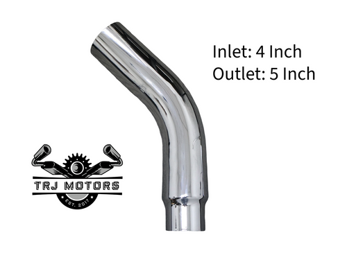 4" Inlet Diesel Exhaust Chrome Turndown Elbow Tip 23" Long - Various Outlets
