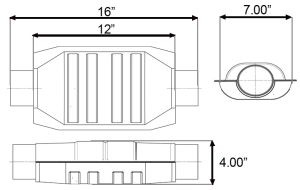3-Way High Flow Universal Converter - OBDII - 2.5" Inlet/Outlet - 43556
