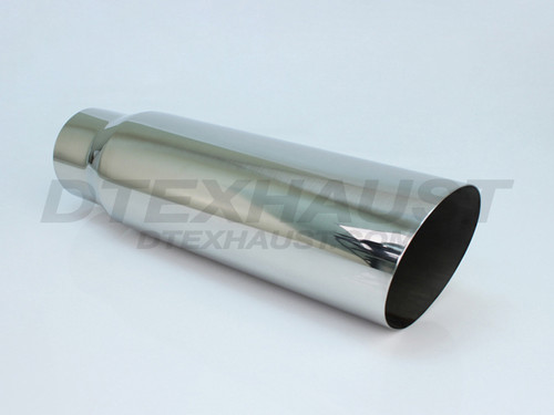 Stainless Steel Diesel Tip Slant Cut 4" Inlet 5" Outlet 18" Long