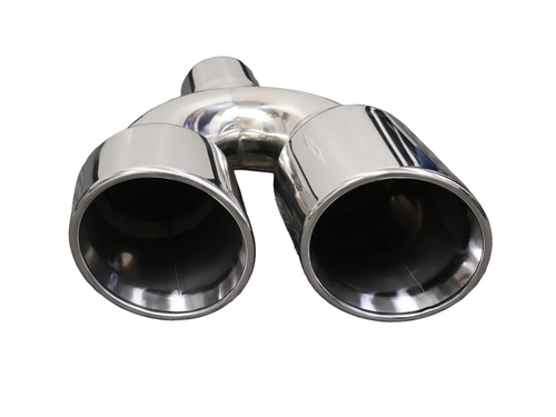 4" Inlet Dual 6" Outlet -Staggered Diesel Exhaust Tip - Polished Stainless Steel