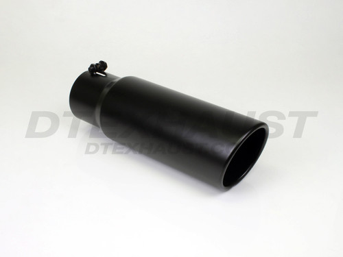 Black Powder Coat Rolled Angle Bolt-on Diesel Tip 4" Inlet 5" Outlet 12" Long