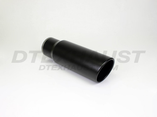 Black Powder Coat Rolled Angle Cut Diesel Tip 4" Inlet 5" Outlet 15" Long