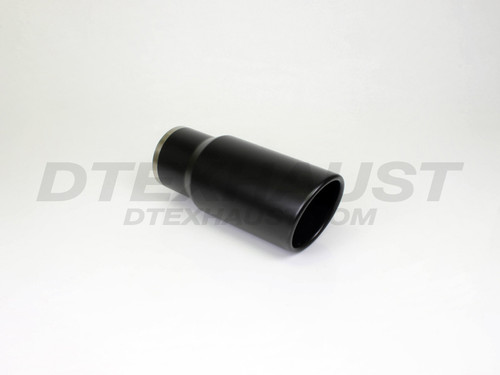 Black Powder Coat Rolled Angle Cut Diesel Tip 4" Inlet 5" Outlet 12" Long