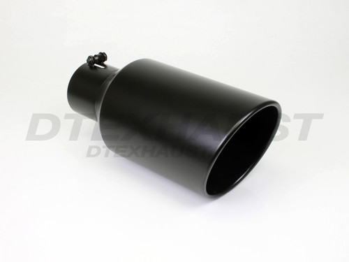 Black Powder Coat Rolled Angle Bolt-on Diesel Tip 5" Inlet 7" Outlet 15" Long