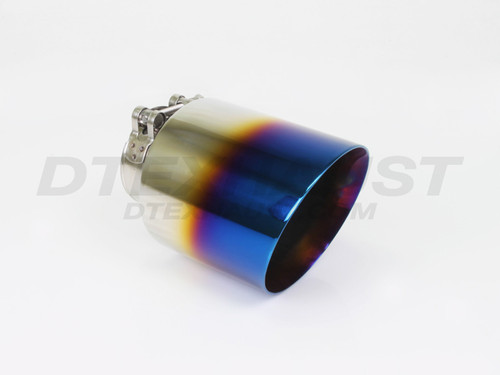 Bolt-On Exhaust Tip  Double Wall Blue Flame - 2.5" Inlet - 4.5" Outlet - 7" Long