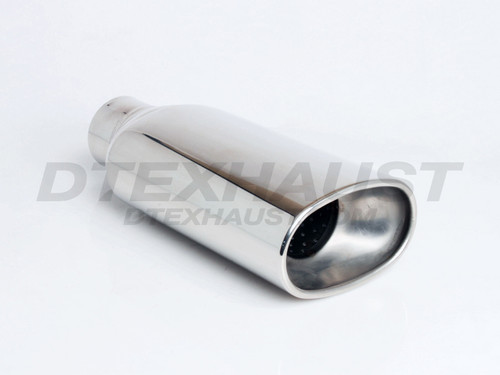 Stainless Steel Exhaust Tip Double Wall Soft Square 2.25" Inlet 5.5x3.25" Outlet