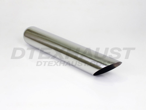 Stainless Steel Exhaust Tip Angle Cut 2.25" Inlet 3" Outlet 18" Long