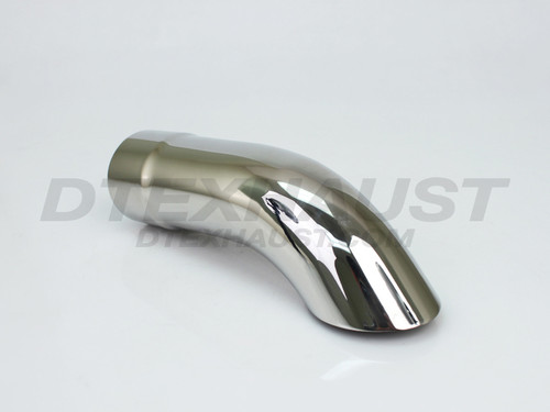 Stainless Steel Exhaust Tip Turndown  2" Inlet - 2.25" Outlet - 9" Long