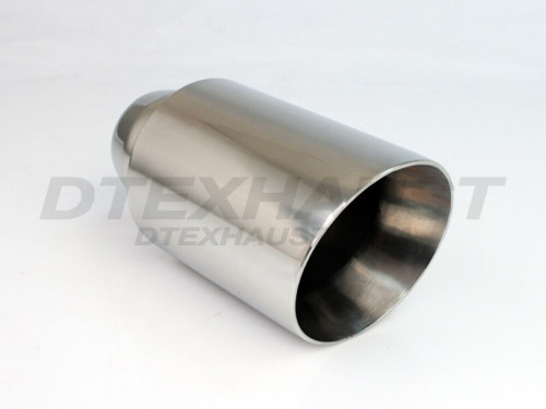 Stainless Steel Exhaust Tip Double Wall - 2.25" Inlet - 4.00" Outlet - 8" Long