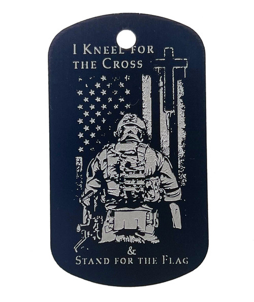 Kneel for the Flag Dogtag Keychain