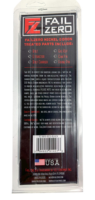 FailZero EXO Coated M16 / AR-15 Bolt Carrier Group - Black FailZero EXO Coated M16 / AR-15 Bolt Carrier Group - Black