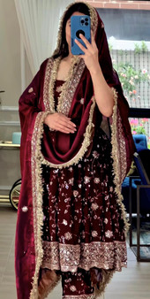 Designer Party Wear Gown Pant Dupatta Set for Women