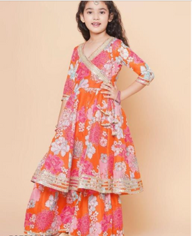Kids sharara set with dupatta for festive and party wear girls