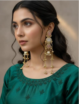 Kashmiri style earrings for saree and kurti outfits