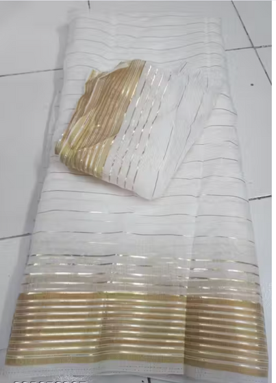 Classic Bengali Elegance in Timeless White