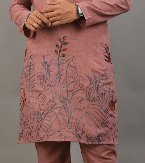 Men’s Linen Cotton Kurta Set | Traditional & Simple Indian Kurta | By Swastik Kurta – Designer Tejash