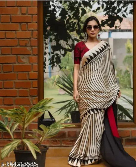 Malgudi silk digital print saree with blouse piece for festive wear