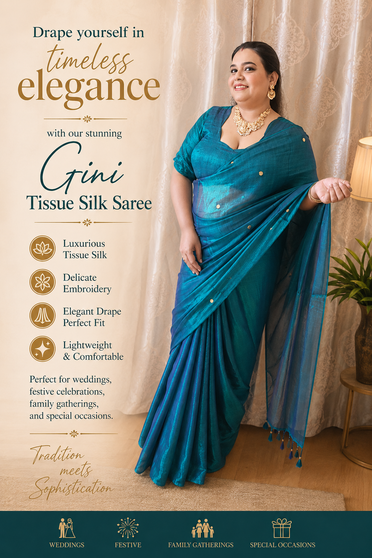 Tissue Fancy Saree with Blouse | Wedding Party Wear