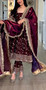 Designer party wear gown pant dupatta set with heavy embroidery sequence work