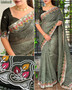 Premium Embroidered Work with Zari Border and Traditional Bandhej Print Cotton Satin Saree |