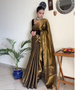 Raga Golden Tissue Mulmul Saree with Running Blouse | Soft Tissue Handcrafted Saree for Women | Solid Elegant Saree for Daily & Special Wear | 5.5 M
