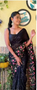 Party wear black sequence saree with embroidered satin blouse