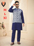 Party Wear Silk Kurta Pyjama with Jacquard Koti | Men’s Traditional Kurta Pyjama & Coti Set