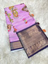 Party Wear Kalamkari Concept Saree | Pure Banarasi Warm Silk with Jacquard Border & Digital Printed Pallu