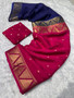 Soft crepe silk saree with uniform design, formal and daily wear saree for women