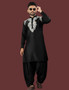 SIKANDAR MOVIE Black Embroidered Satin Kurta set for Men