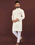 Men silk kurta with embroidery work and long sleeves for festive wear