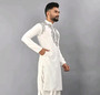 SIKANDAR MOVIE Black Embroidered Satin Kurta set for Men