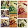 Mom daughter matching Kanjivaram silk saree and gown combo set