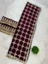 Designer Fendy Silk Maroon Color Saree with Mirror Work & Unstichhed Blouse